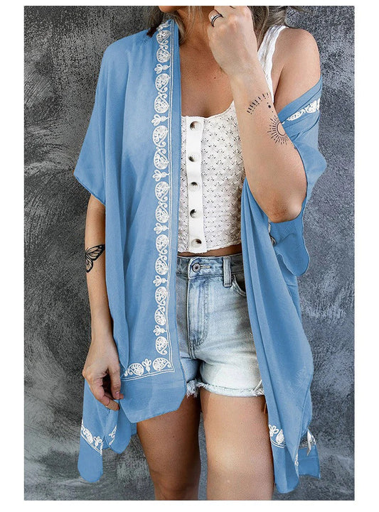 Kimono Femme – Coupe Décontractée – Finition Brodée