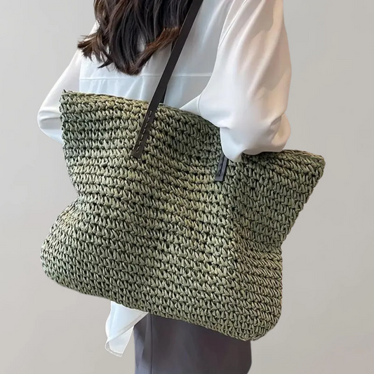 Sac cabas femme – Grand format souple – Tissage naturel – Style bohème décontracté