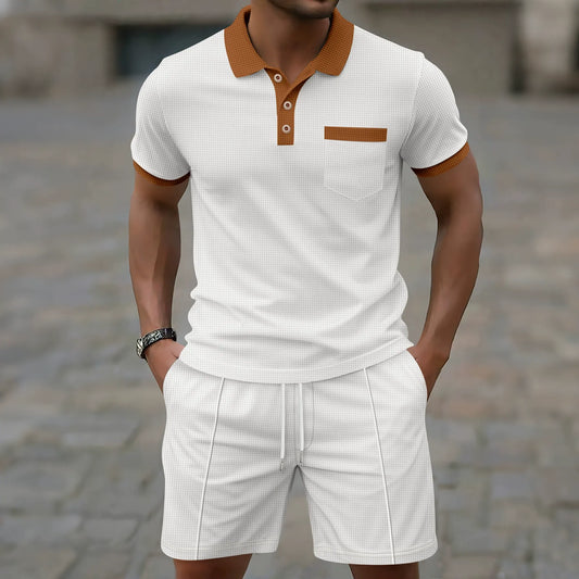 Ensemble Polo et Short Homme – Coupe Slim – Demi-bouton – Poche Poitrine