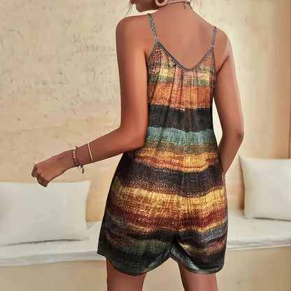 Barboteuse Femme – Sans Manches – Coton Doux – Coupe Large – Courte – Décontractée