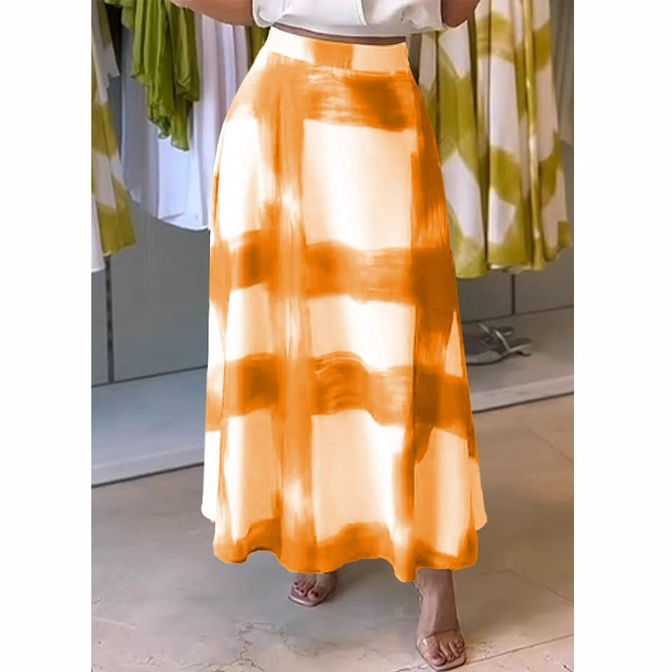 Jupe évasée femme – Coupe fluide – Motif à carreaux