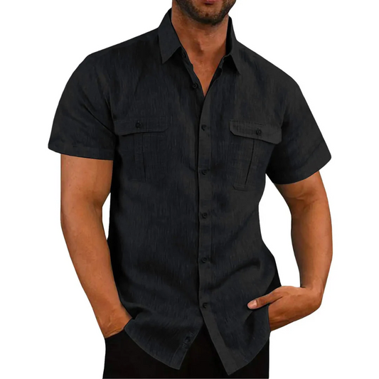 Chemise homme – Coupe régulière – Manches courtes – Poches poitrine – Coton