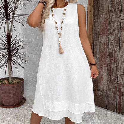 Robe midi femme – Sans manches – Coupe ample