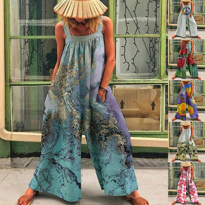 Salopette femme – Imprimé artistique – Coupe ample – Jambe large