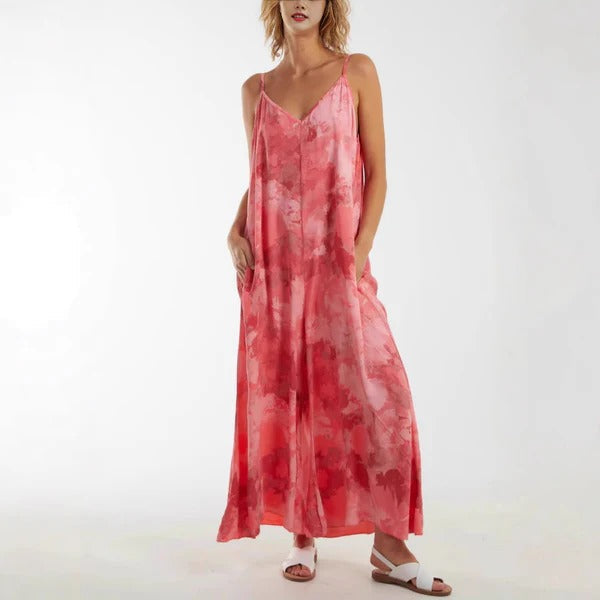 Robe longue femme – Coupe fluide – Bretelles réglables – Tissu respirant doux