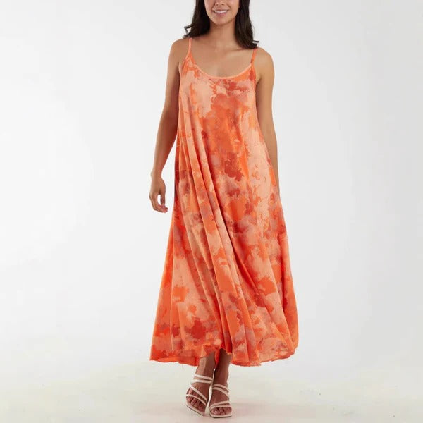 Robe longue femme – Coupe fluide – Bretelles réglables – Tissu respirant doux
