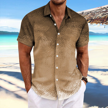 Chemise homme manches courtes – coupe décontractée – coton – rayures dégradées