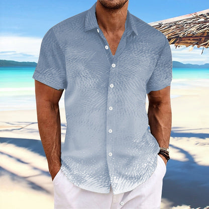 Chemise homme manches courtes – coupe décontractée – coton – rayures dégradées