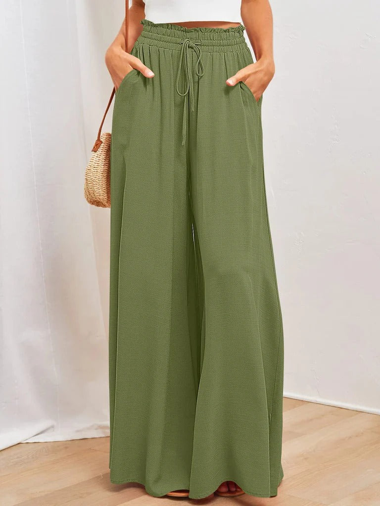 Pantalon femme – Coupe ample – Taille élastique