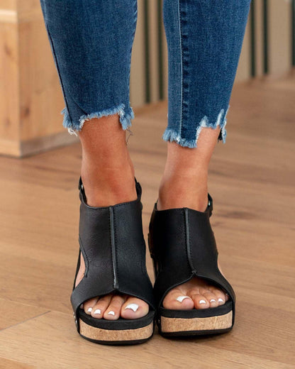 Sandales femme – Bout ouvert – Semelle en liège – Design ajouré – Confort ergonomique