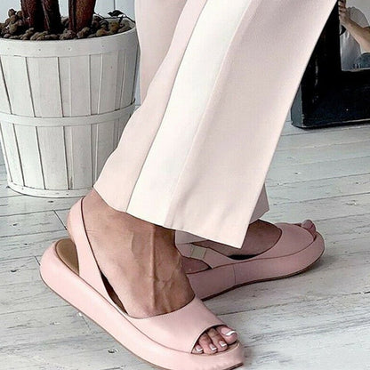 Chaussures plates femme – Bride arrière – Bout ouvert – Semelle plateforme confortable