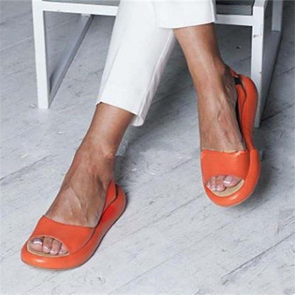 Chaussures plates femme – Bride arrière – Bout ouvert – Semelle plateforme confortable