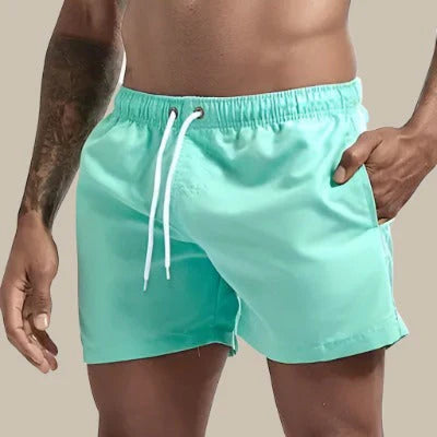 Short de bain homme – Coupe décontractée – Séchage rapide – Ceinture élastique avec cordon