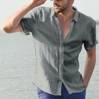 Chemise homme manches courtes – Coupe décontractée – Fibres naturelles respirantes