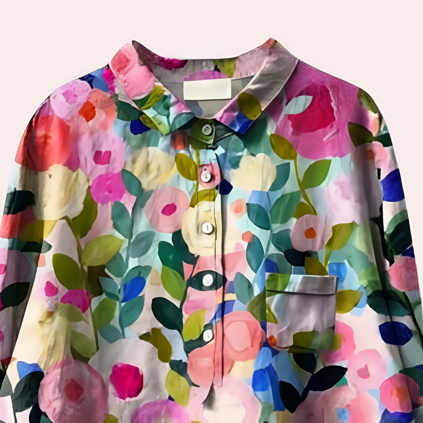 Blouse femme – Coupe ample – Imprimé fleuri – Fibres naturelles – Fermeture boutonnée