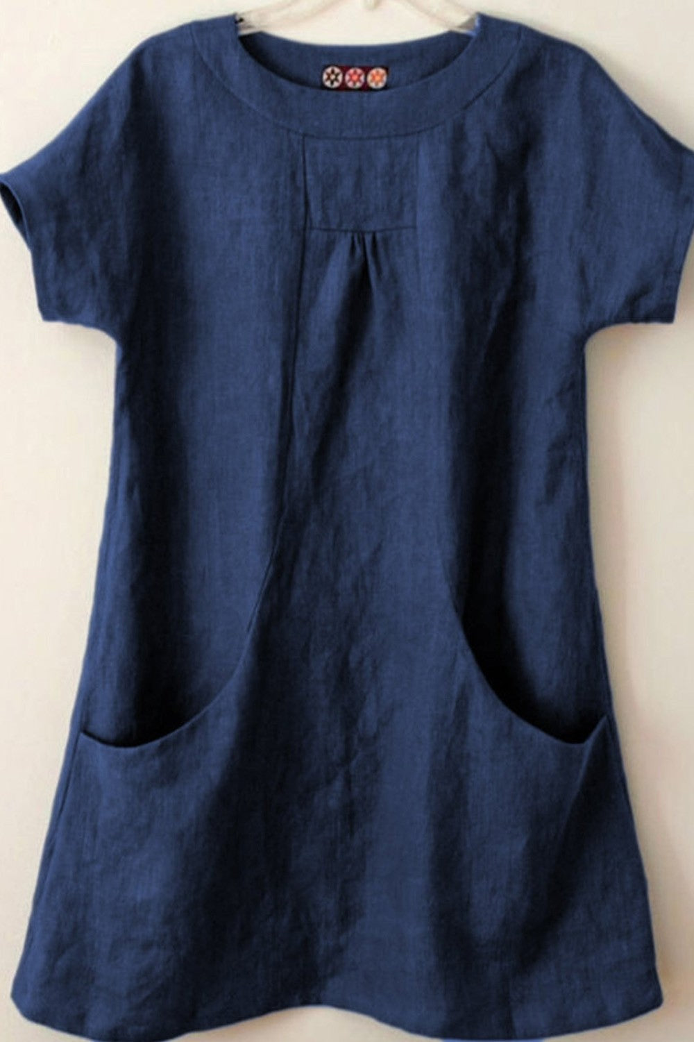 Blouse Femme – Coupe Ample – Manches Courtes – Fibres Naturelles Respirantes – Poches Devant