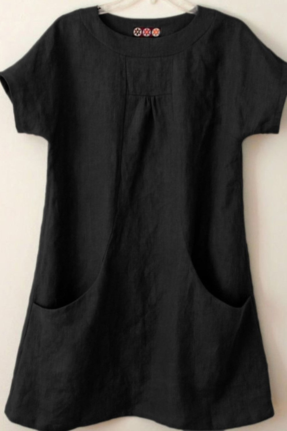 Blouse Femme – Coupe Ample – Manches Courtes – Fibres Naturelles Respirantes – Poches Devant