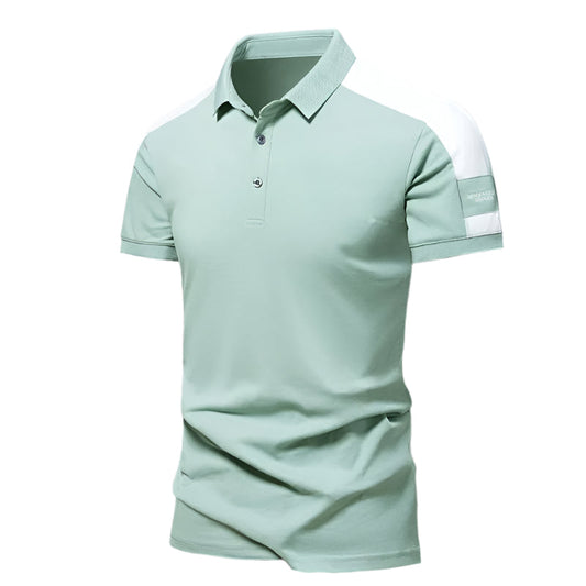 Polo homme – Coupe slim – Tissu respirant – Manches courtes – Détail épaules contrastées