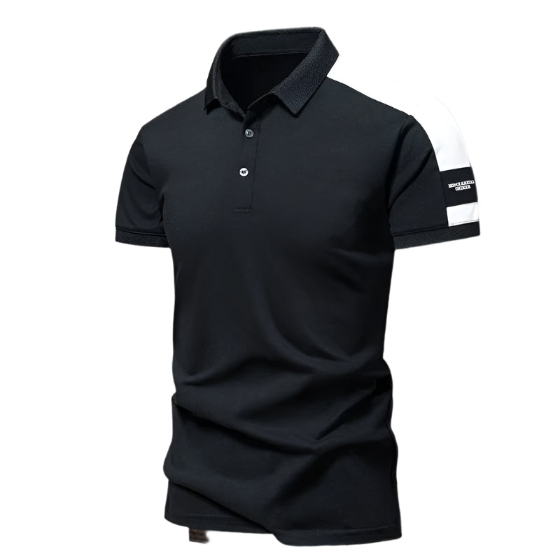 Polo homme – Coupe slim – Tissu respirant – Manches courtes – Détail épaules contrastées