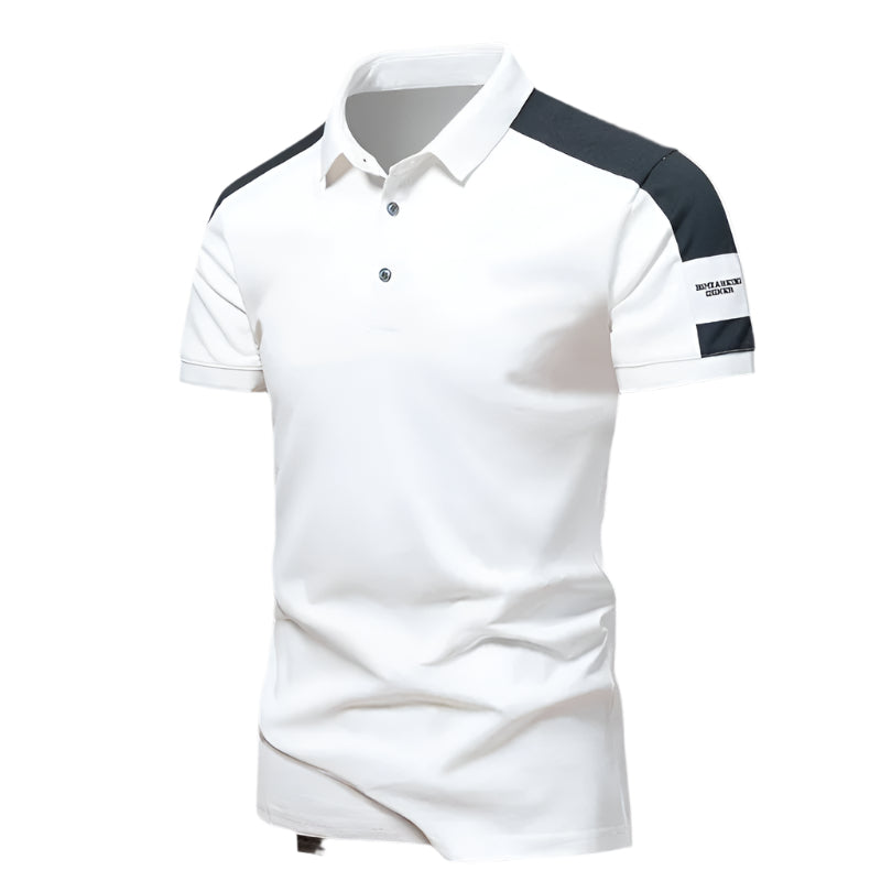Polo homme – Coupe slim – Tissu respirant – Manches courtes – Détail épaules contrastées