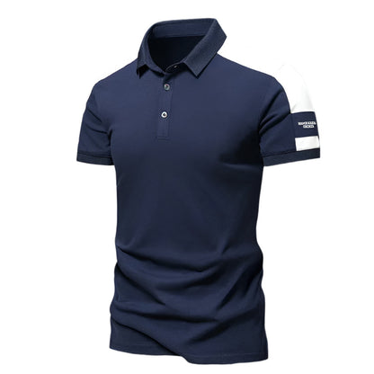 Polo homme – Coupe slim – Tissu respirant – Manches courtes – Détail épaules contrastées